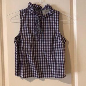 Plaid bow blouse